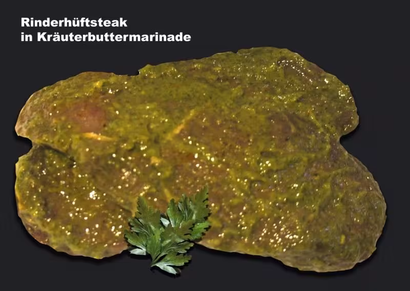 Rinderh&uuml;ftsteak mit Kr&auml;uterbuttermarinade