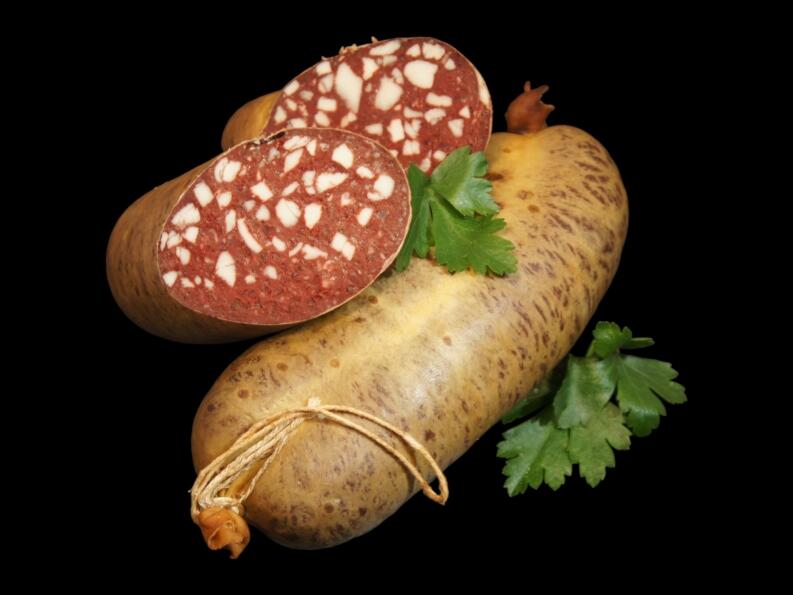 Schwarzwurst im Krausdarm